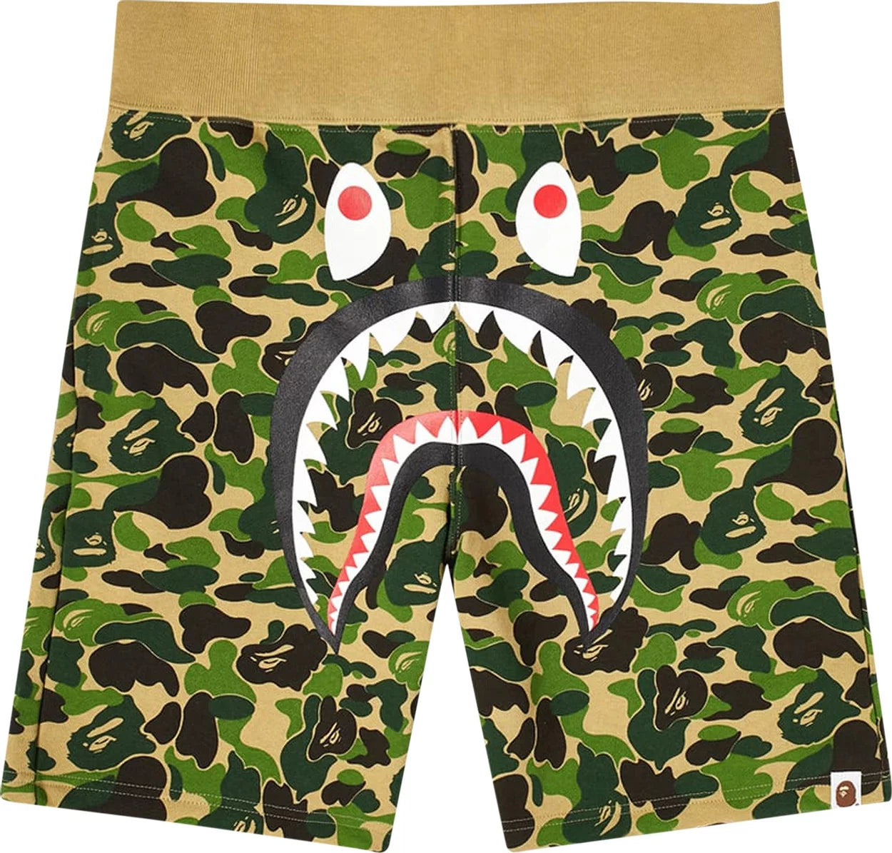 BAPE ABC Camo Shark Sweat Shorts 'Green'