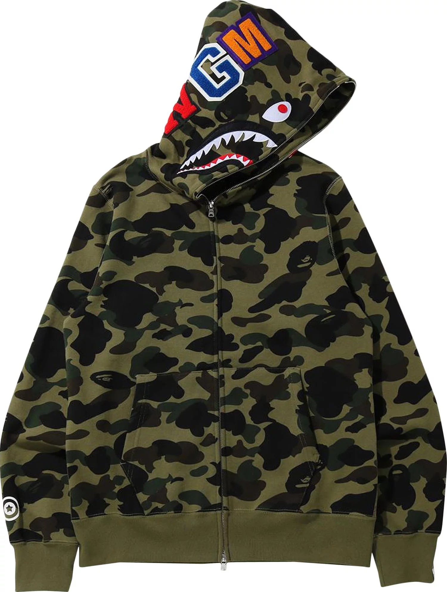 BAPE 1st Camo Shark Full Zip Hoodie 'Green'