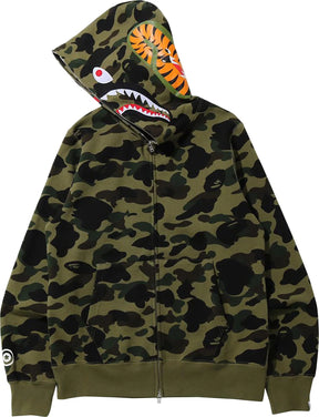 BAPE 1st Camo Shark Full Zip Hoodie 'Green'