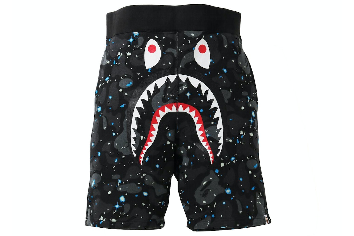 BAPE Space Camo Shark Sweat Shorts 'Black'