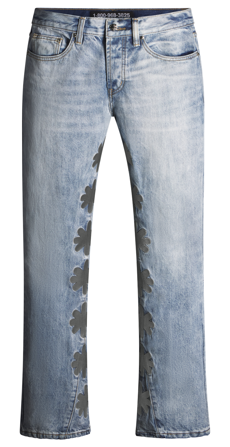 LOSTSHDWS BLUE DENIM SUN LOGO PANT (GREY)