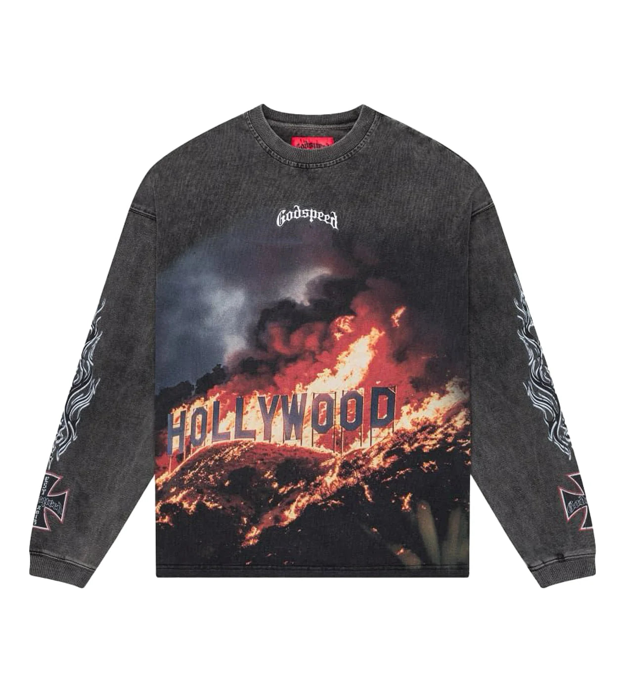 GODSPEED Hollywood Inferno L/S Tee Washed Grey