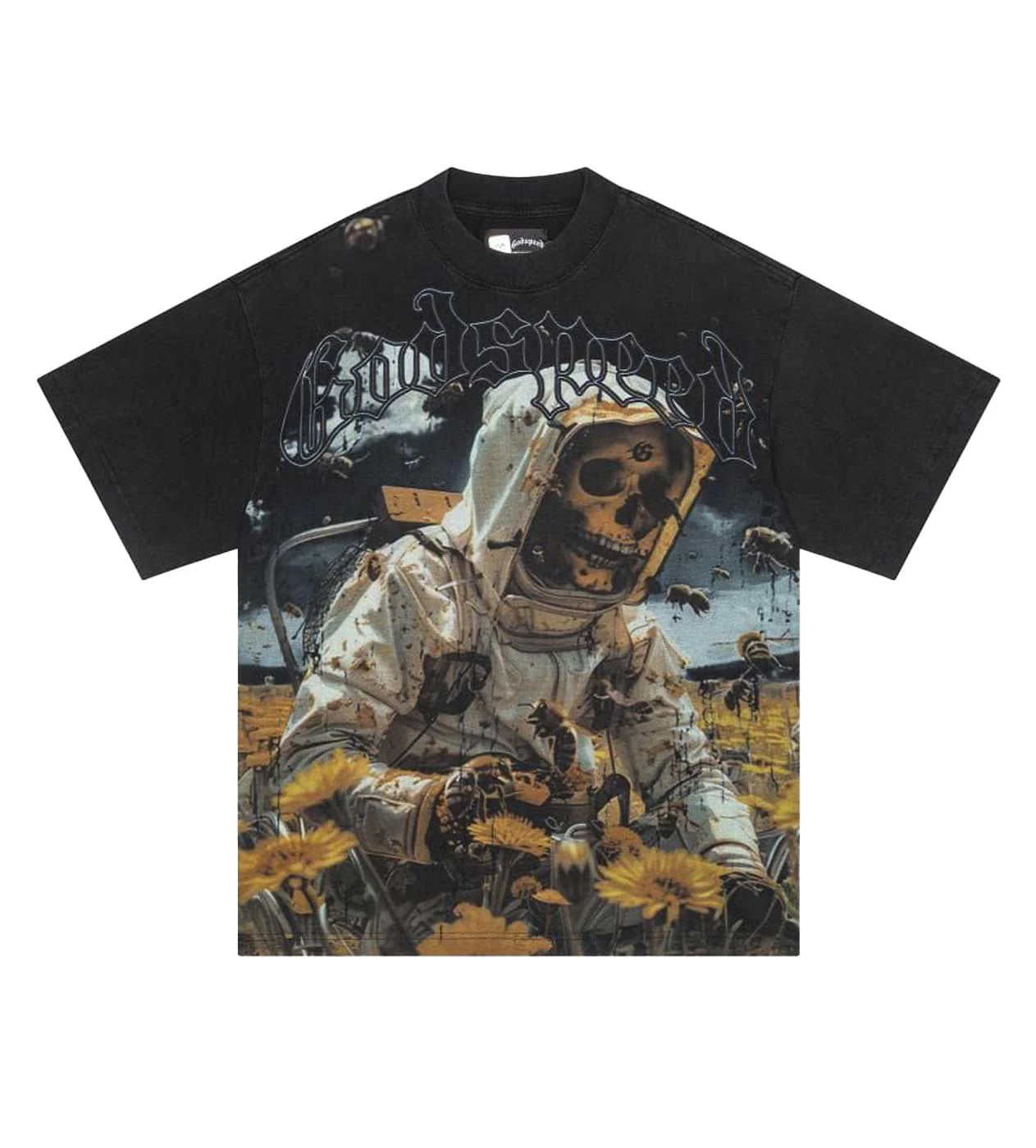 GODSPEED SAVE THE BEES TEE BLACK WASH