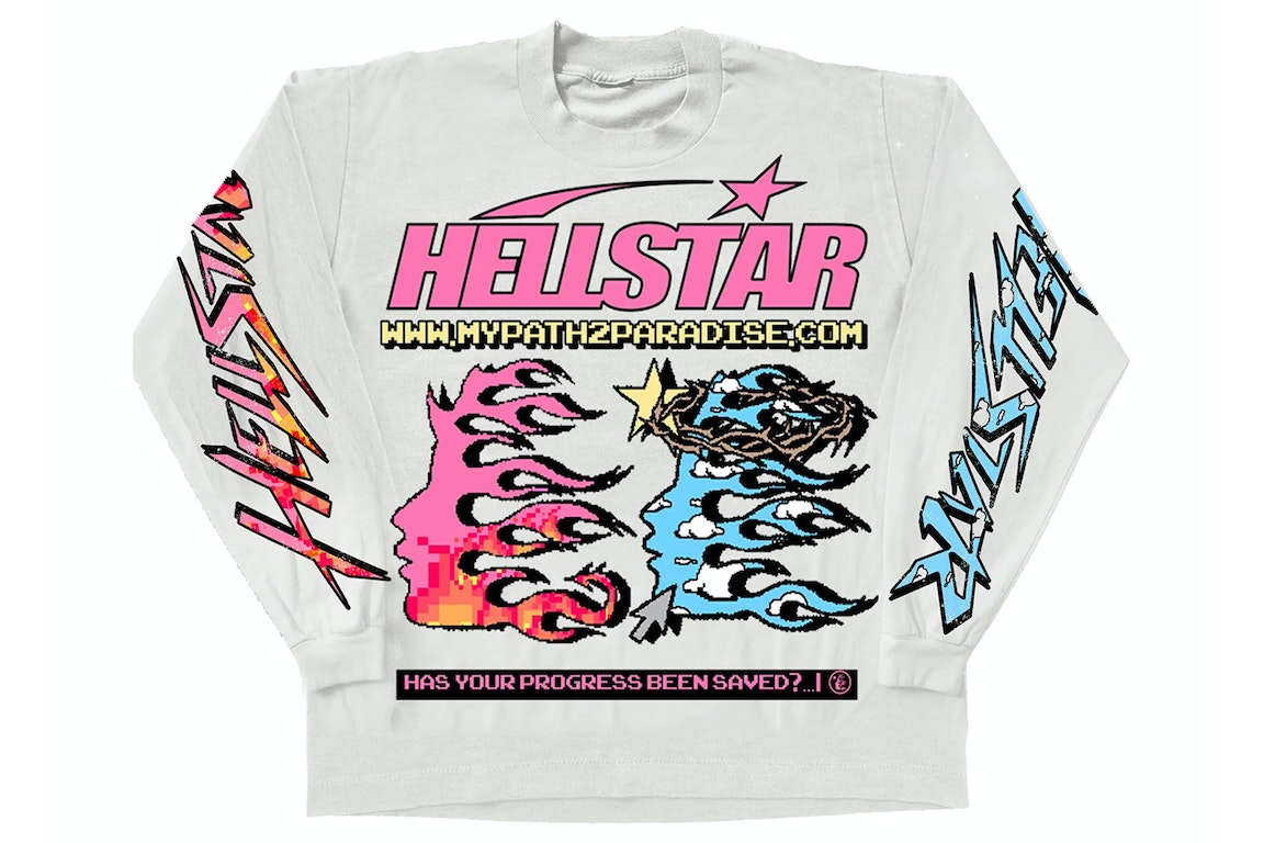 Hellstar Pixel L/S Tee White