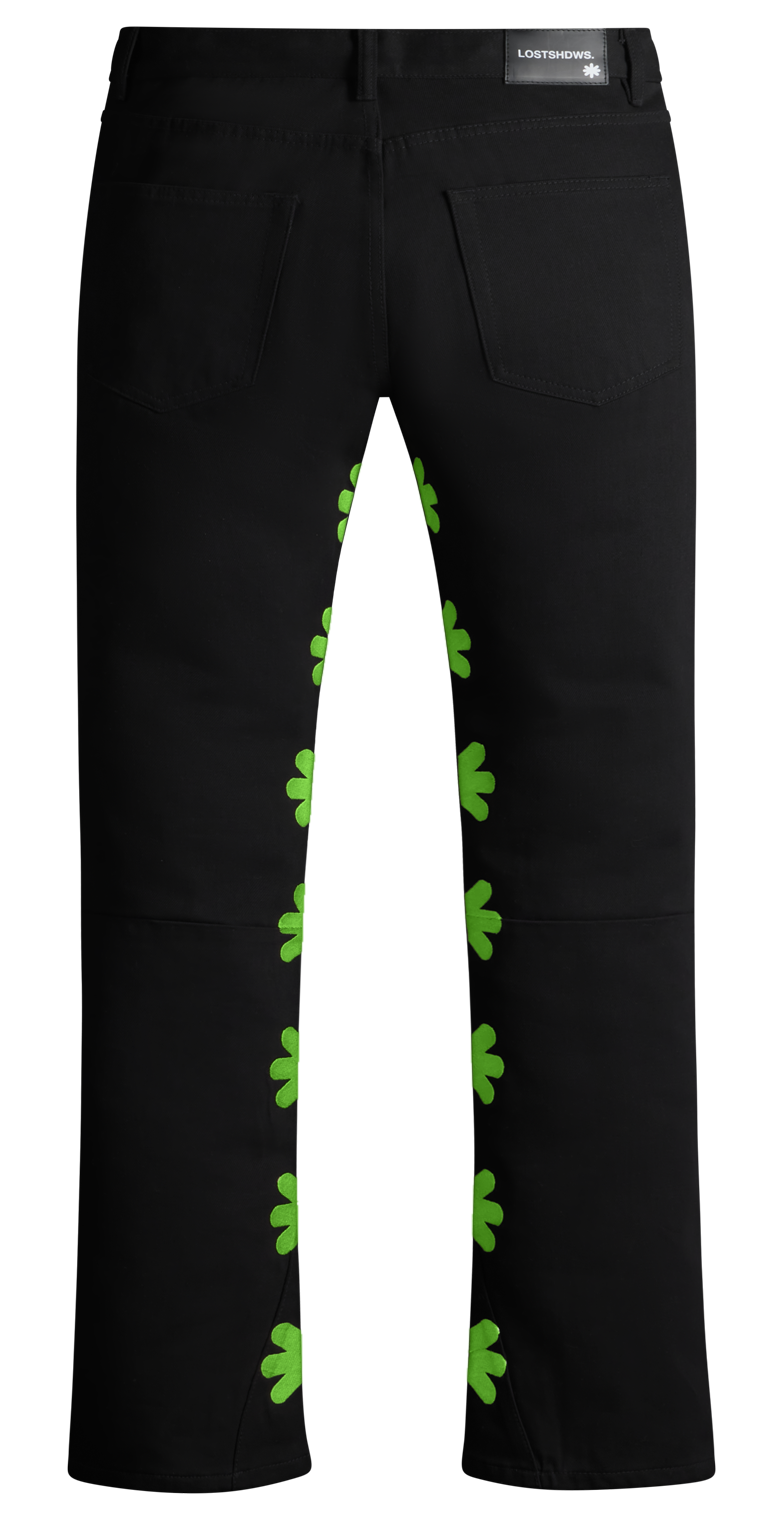 LOSTSHDWS DENIM SUN LOGO PANT (SLIME GREEN)