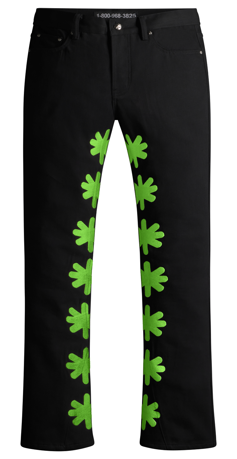 LOSTSHDWS DENIM SUN LOGO PANT (SLIME GREEN)