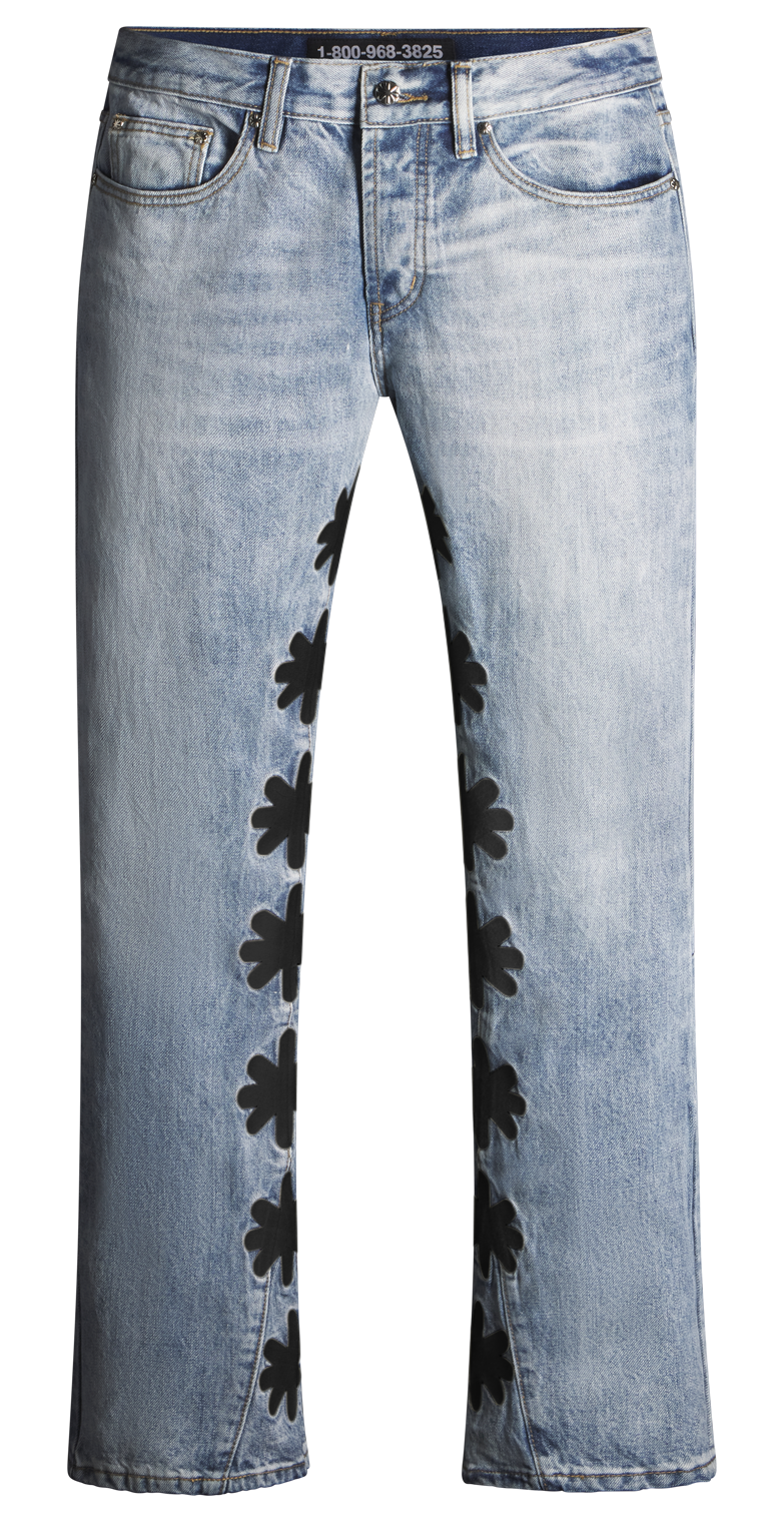 LOSTSHDWS BLUE DENIM SUN LOGO PANT (BLACK)