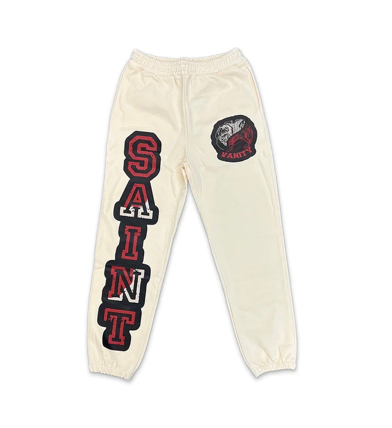 SAINT VANITY LOGO SWEATPANTS "CREAM"