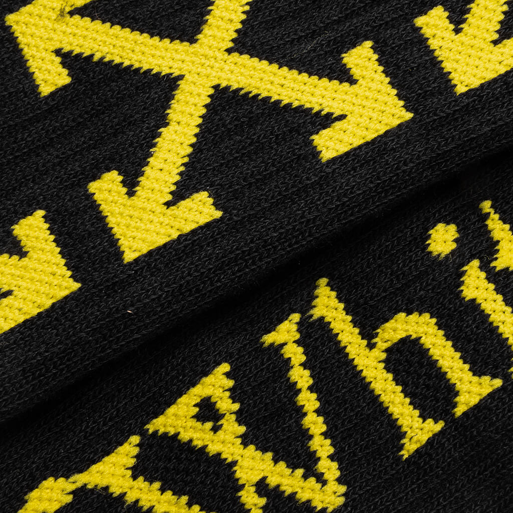 OFF-WHITE C/O VIRGIL ABLOH ARROW BOOKISH MEDIUM SOCKS - BLACK/YELLOW