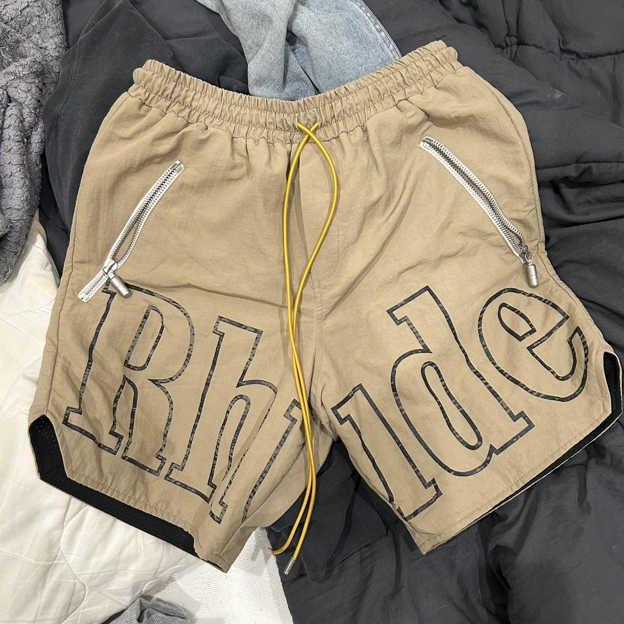 Rhude Men's Tan and Black Shorts (Pre- Owned)