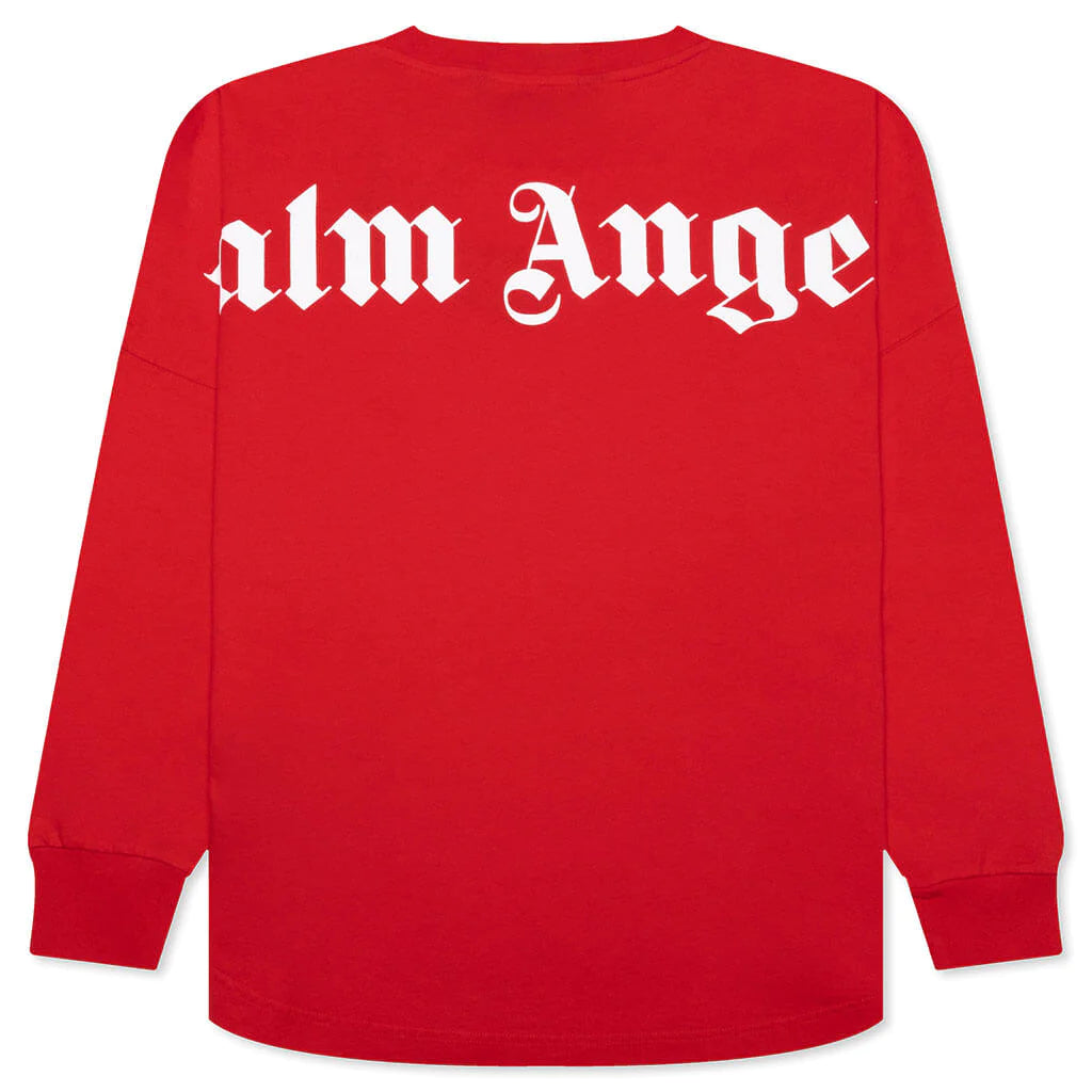 Palm Angels Long Sleeve Classic Logo T-shirt Red/White