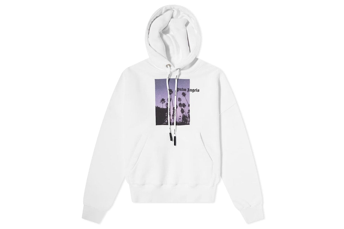 Palm Angels Stars And Palms Hoodie 'White/Black'