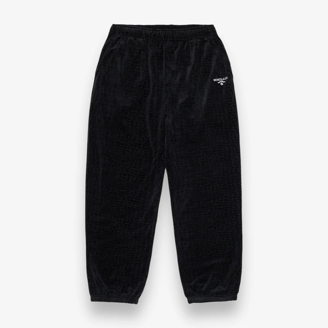 Sinclair Croc Velour Track Pants Black