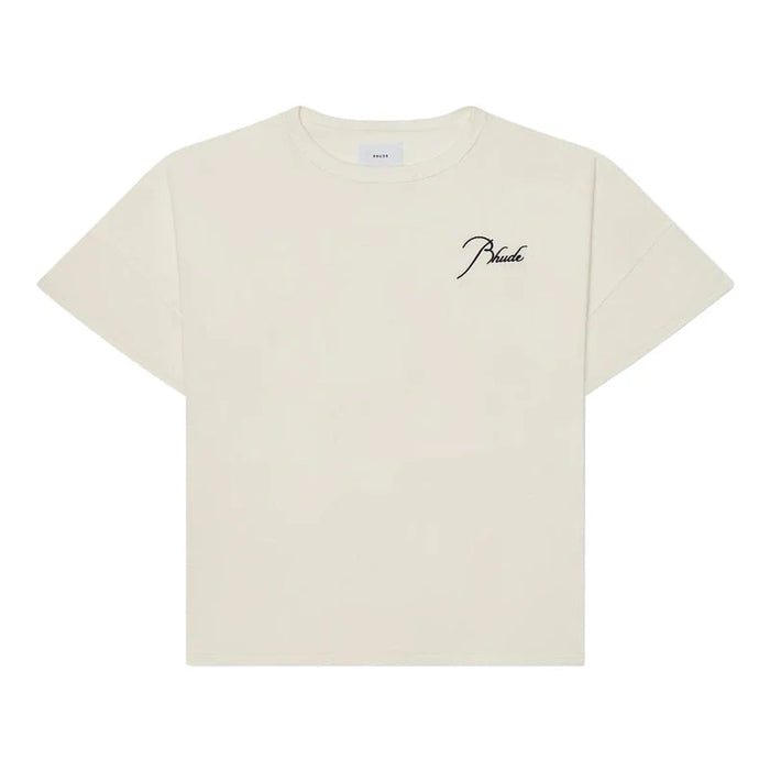 Rhude Cursive Logo Tee Cream