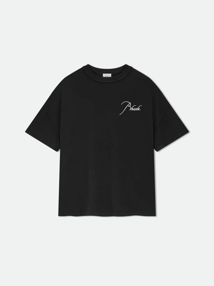 Rhude Cursive Logo Tee Black
