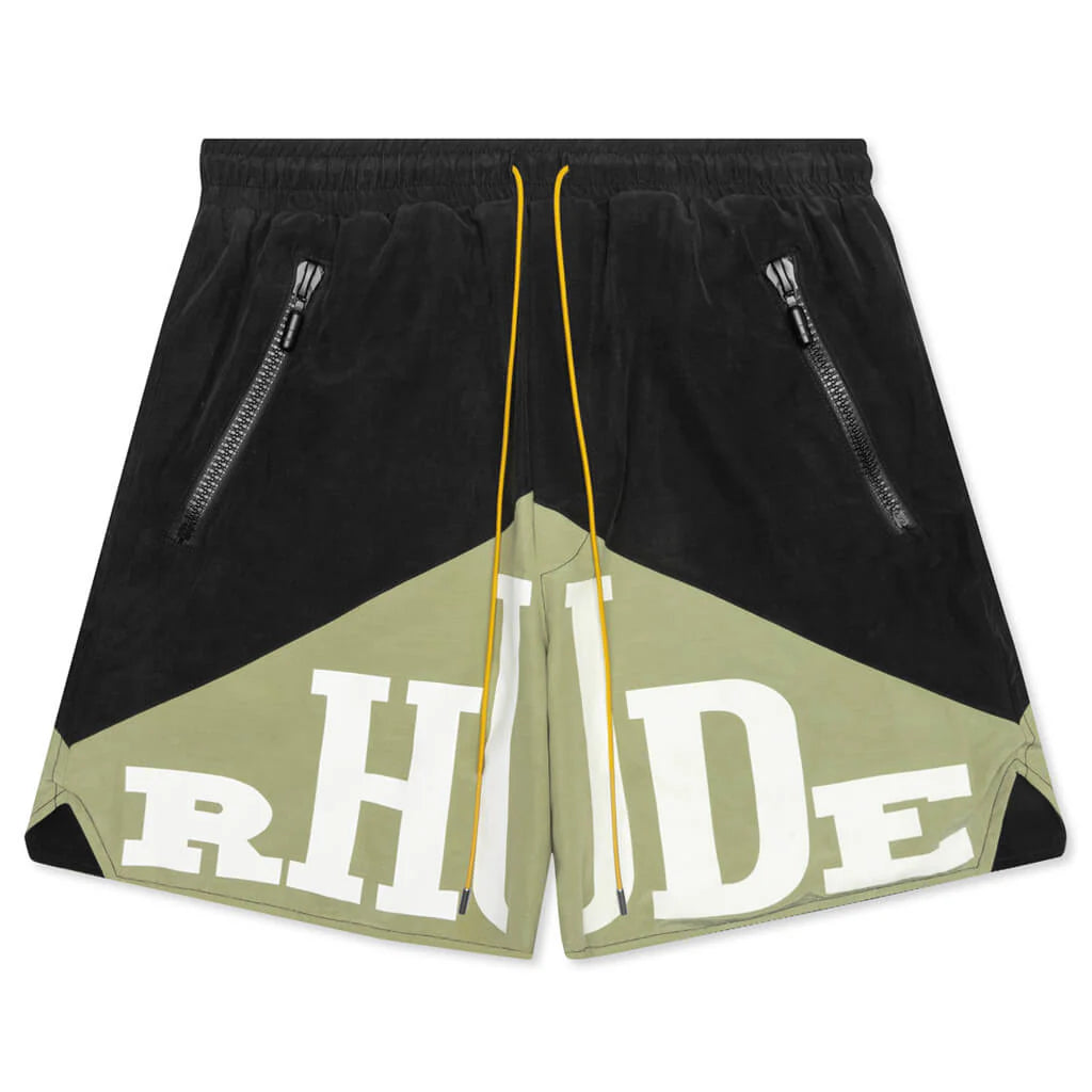 Rhude Men's Black/ Olive Shorts (Pre- Owned)