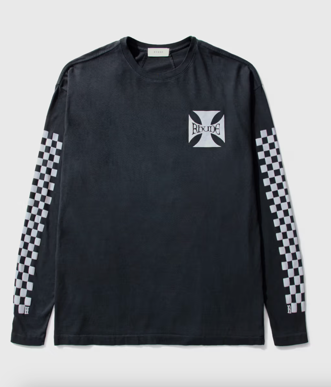 Rhude Classic Checker L/S Tee Black