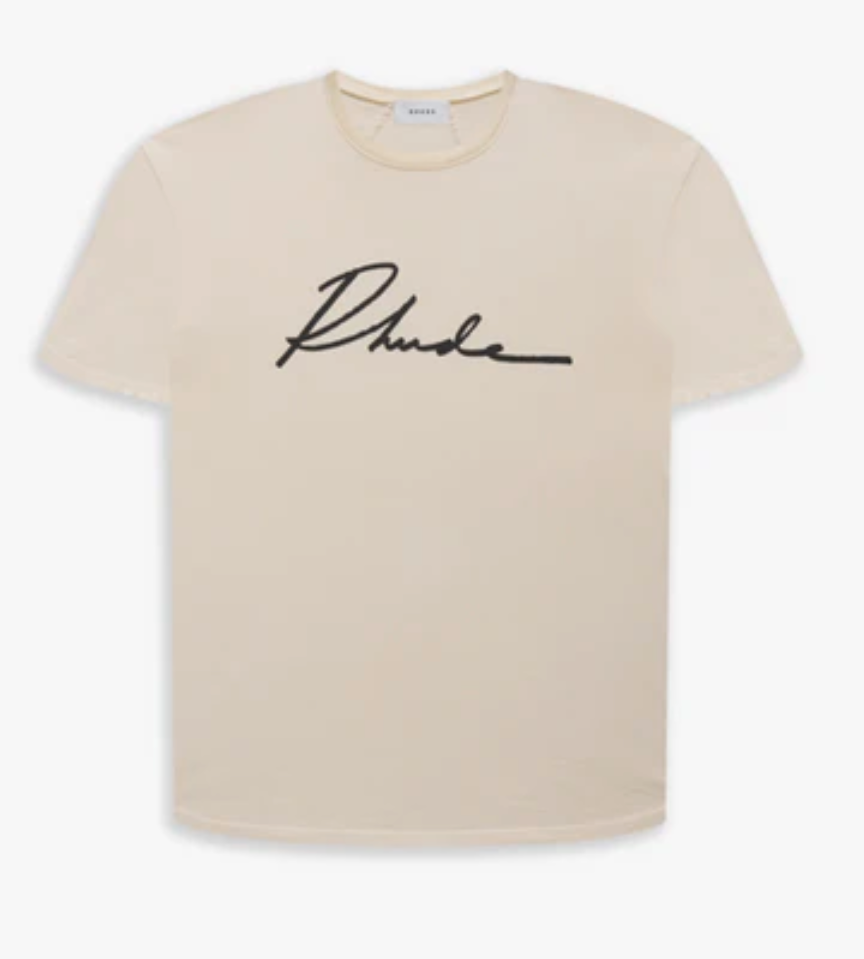 Rhude Script Logo Tee Cream