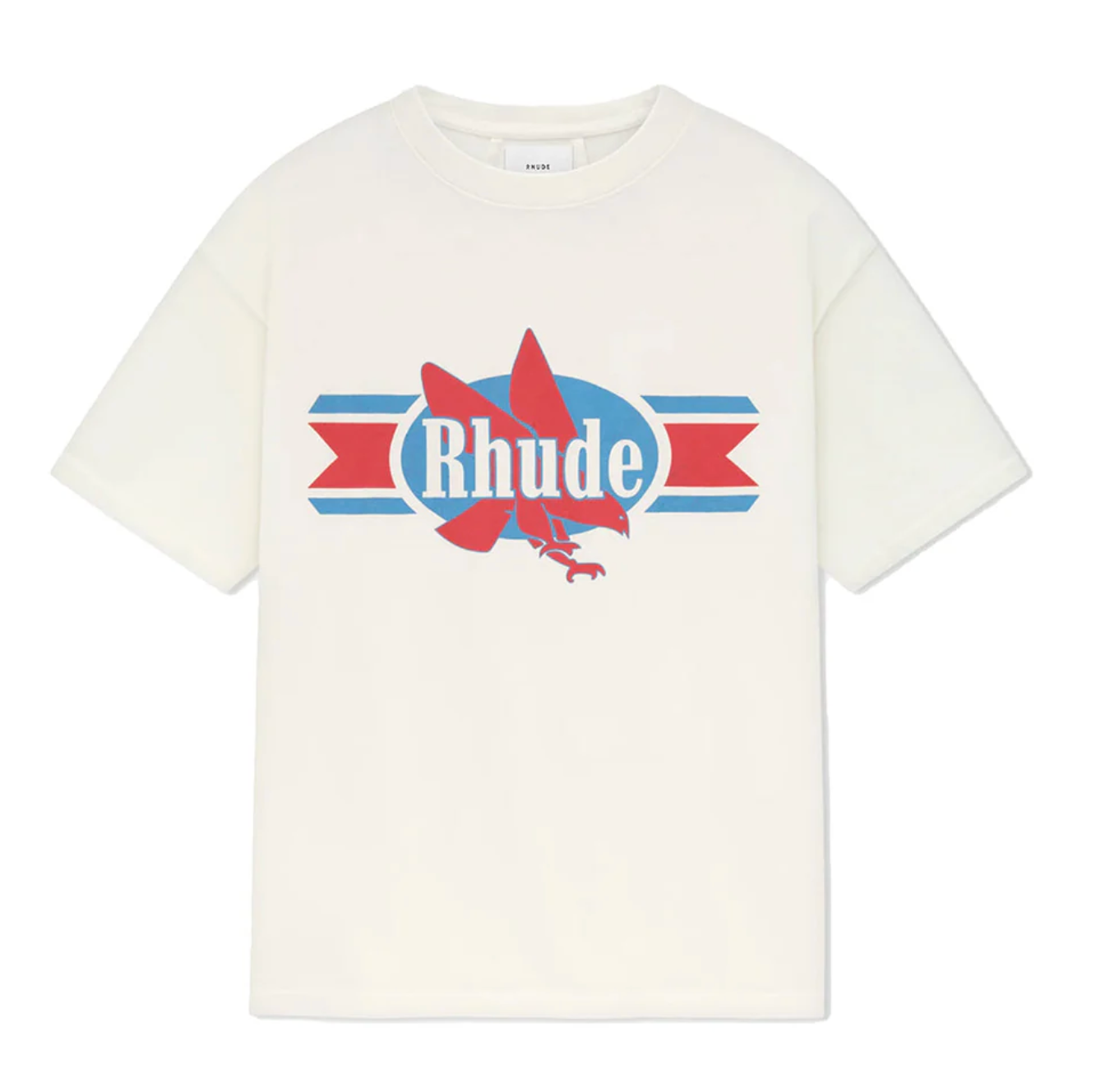 Rhude Chevron Eagles Tee Cream