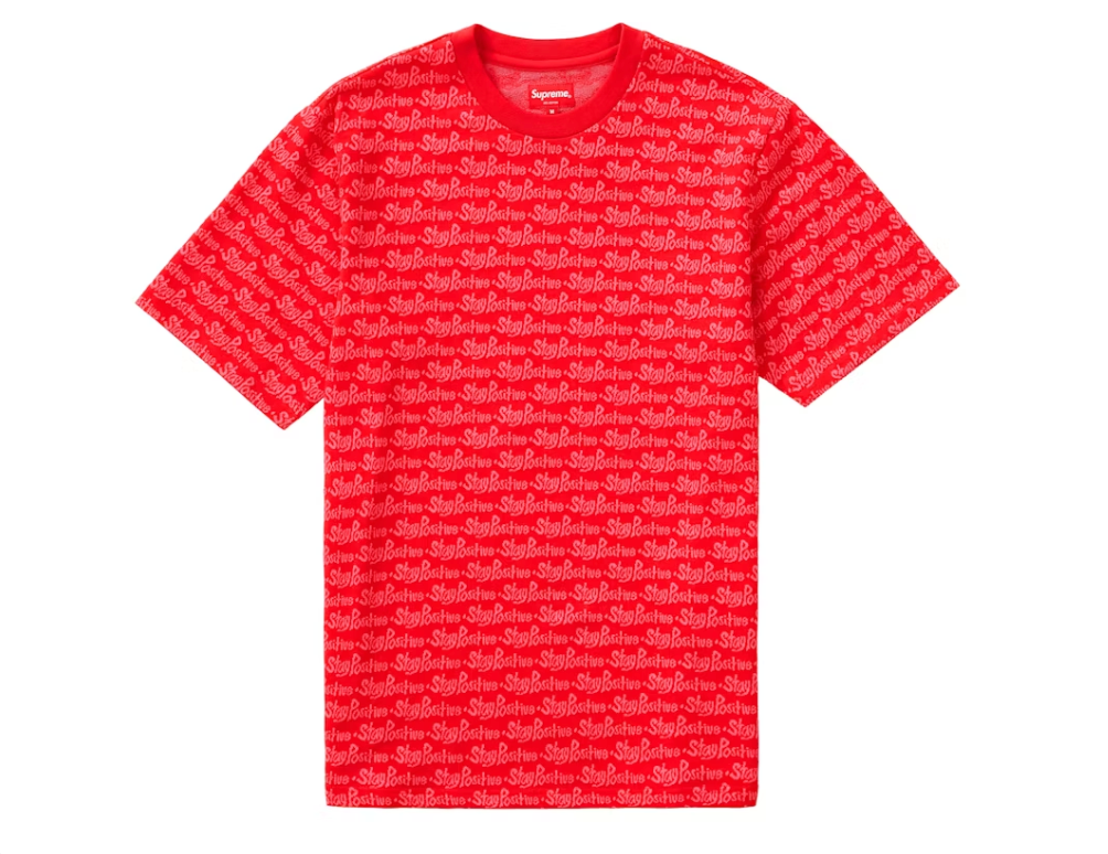 Supreme Stay Positive Jacquard Tee Red
