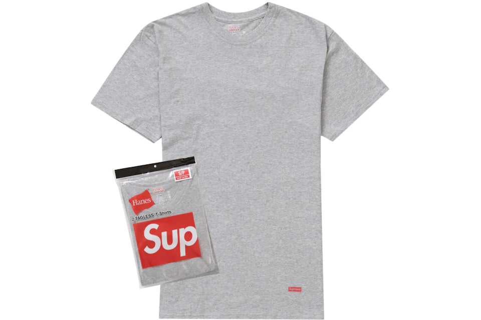 Supreme Hanes Tagless Tees (2 Pack) Grey