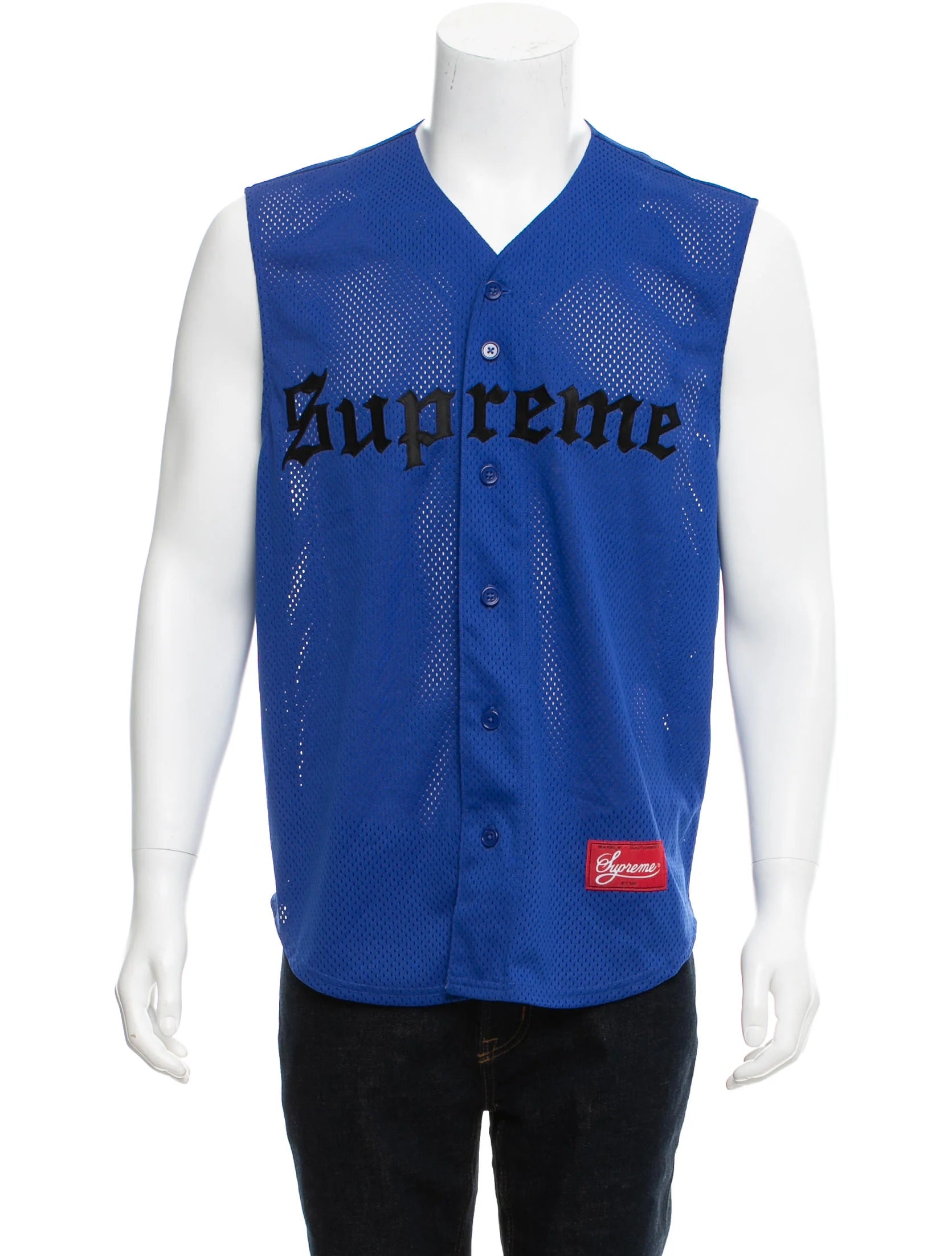 Supreme Sleeveless Baseball Jersey 'Blue'