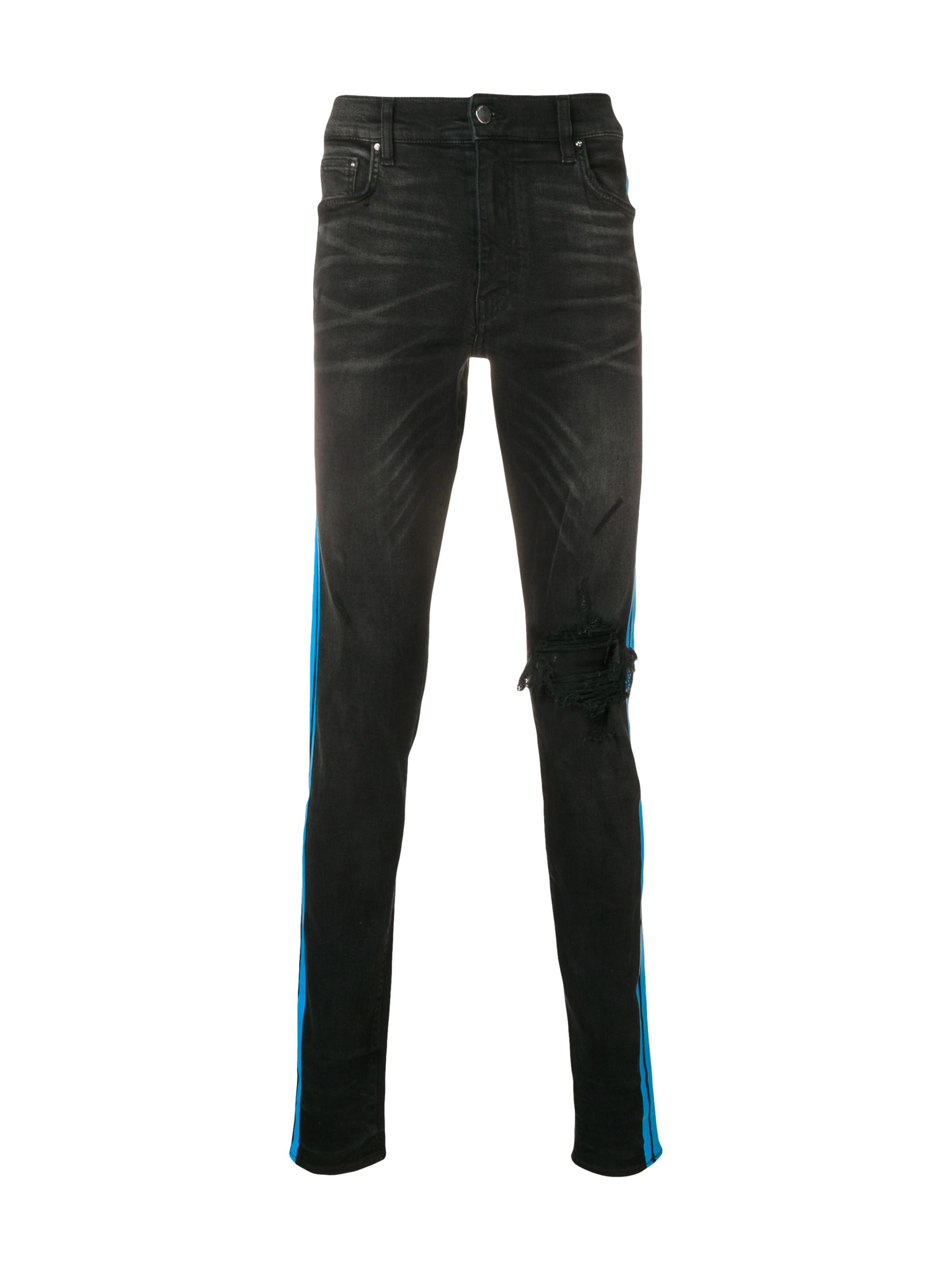 Amiri Blue Stripe Skinny Jeans