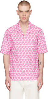 Ami Paris Pink & White Printed Shirt