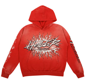 Hellstar Studios Records Hooded Sweatshirt Red