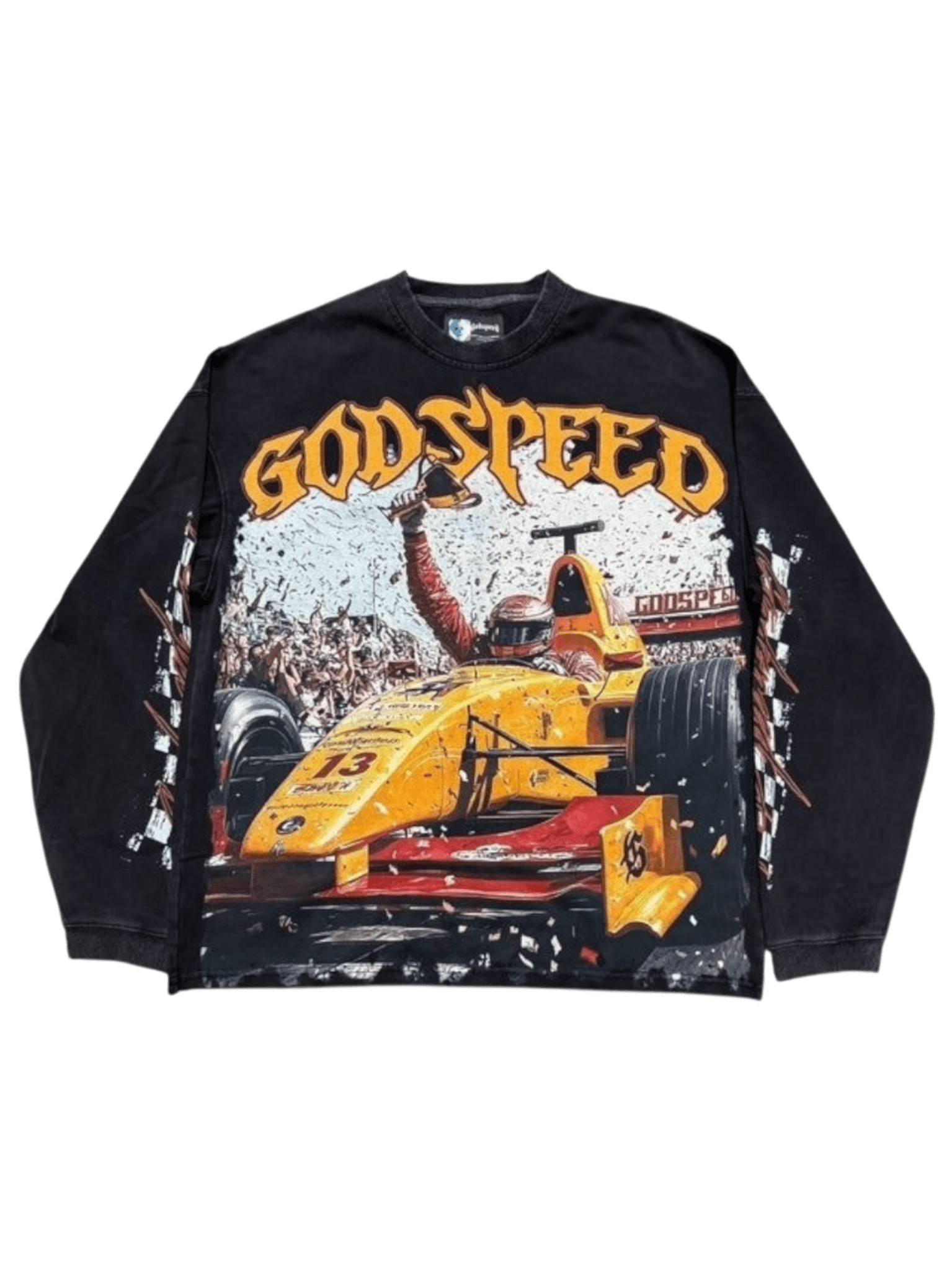 GODSPEED F1 Finishline LS T-Shirt Black Wash