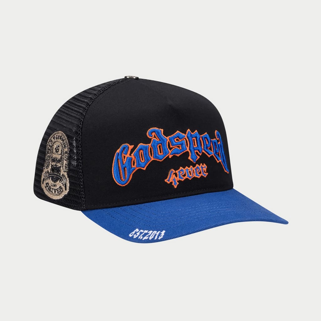 GODSPEED Forever Trucker Hat Black Blue Orange