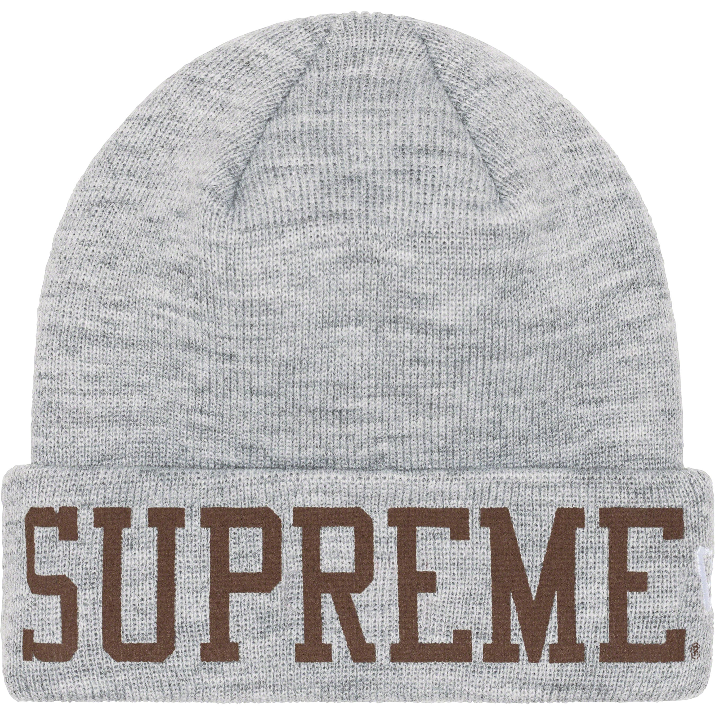 Supreme New Era Varsity Beanie Heather Grey