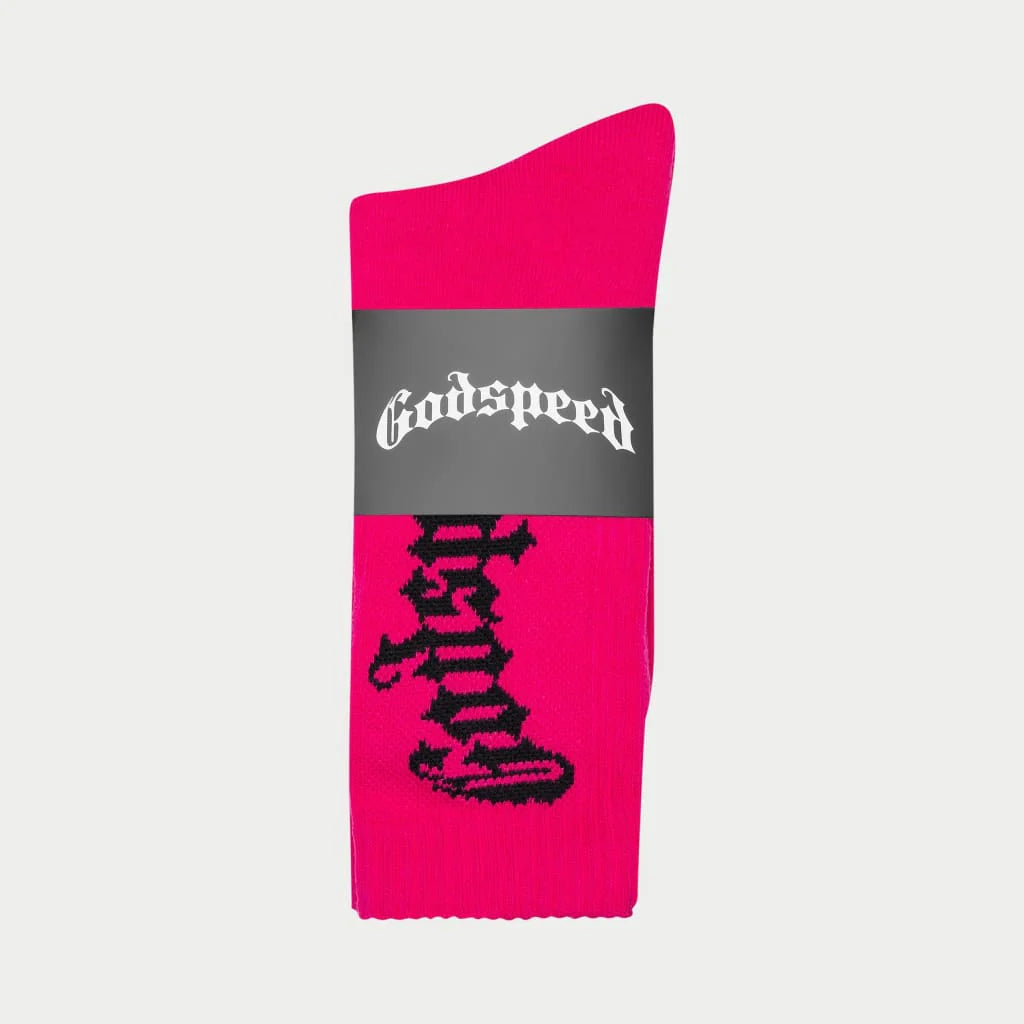 GODSPEED OG Logo Sock Neon Pink