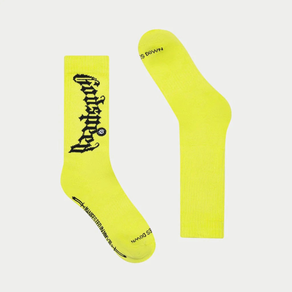 GODSPEED OG Logo Sock Neon Yellow