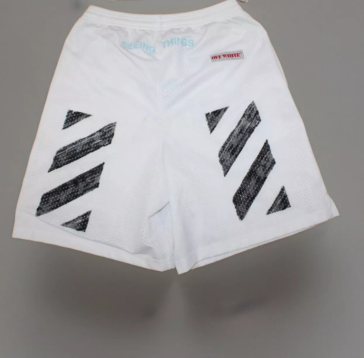 Off White “Seeing Things” Mesh Shorts White