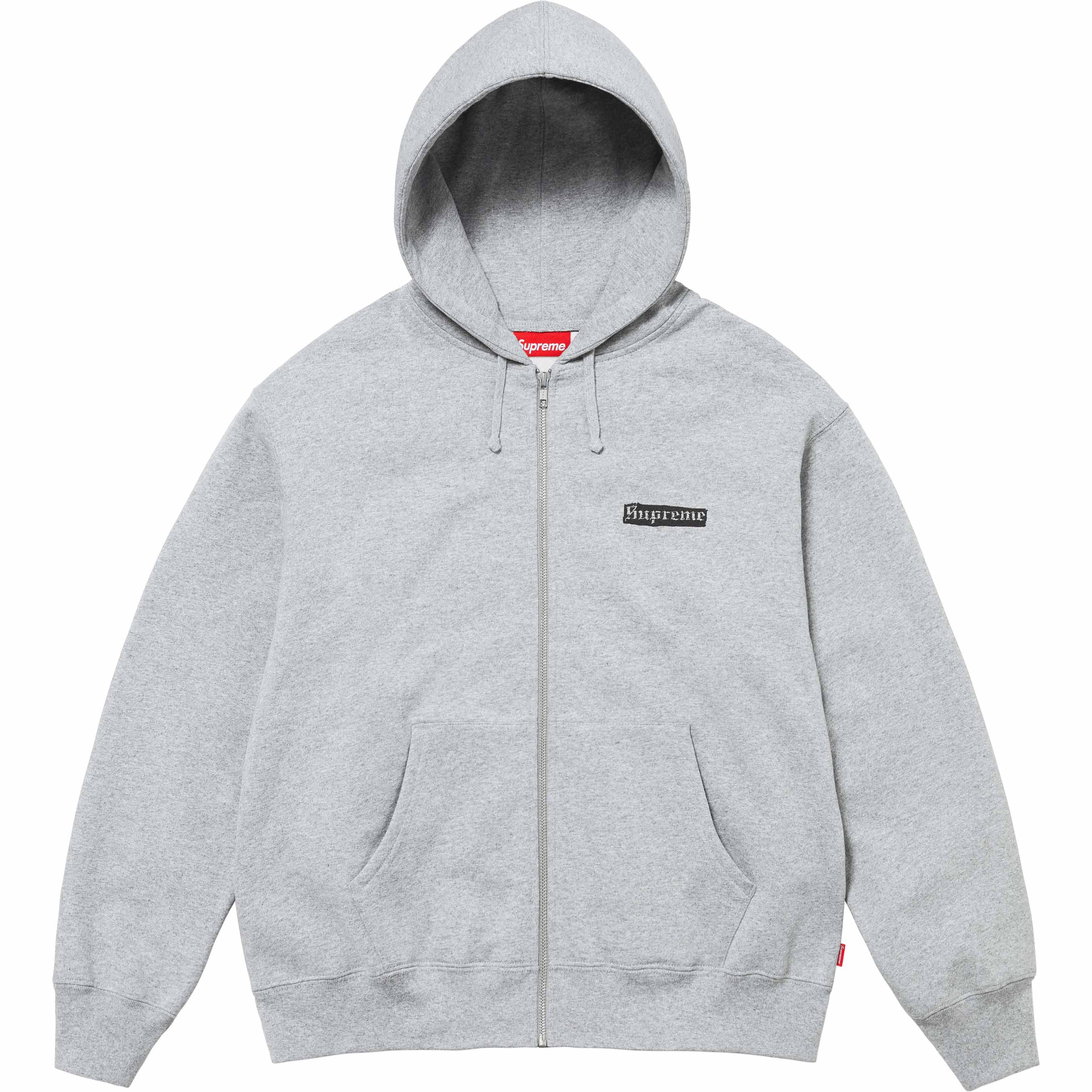 Supreme Spread Zip Up Hoodie 'Heather grey'