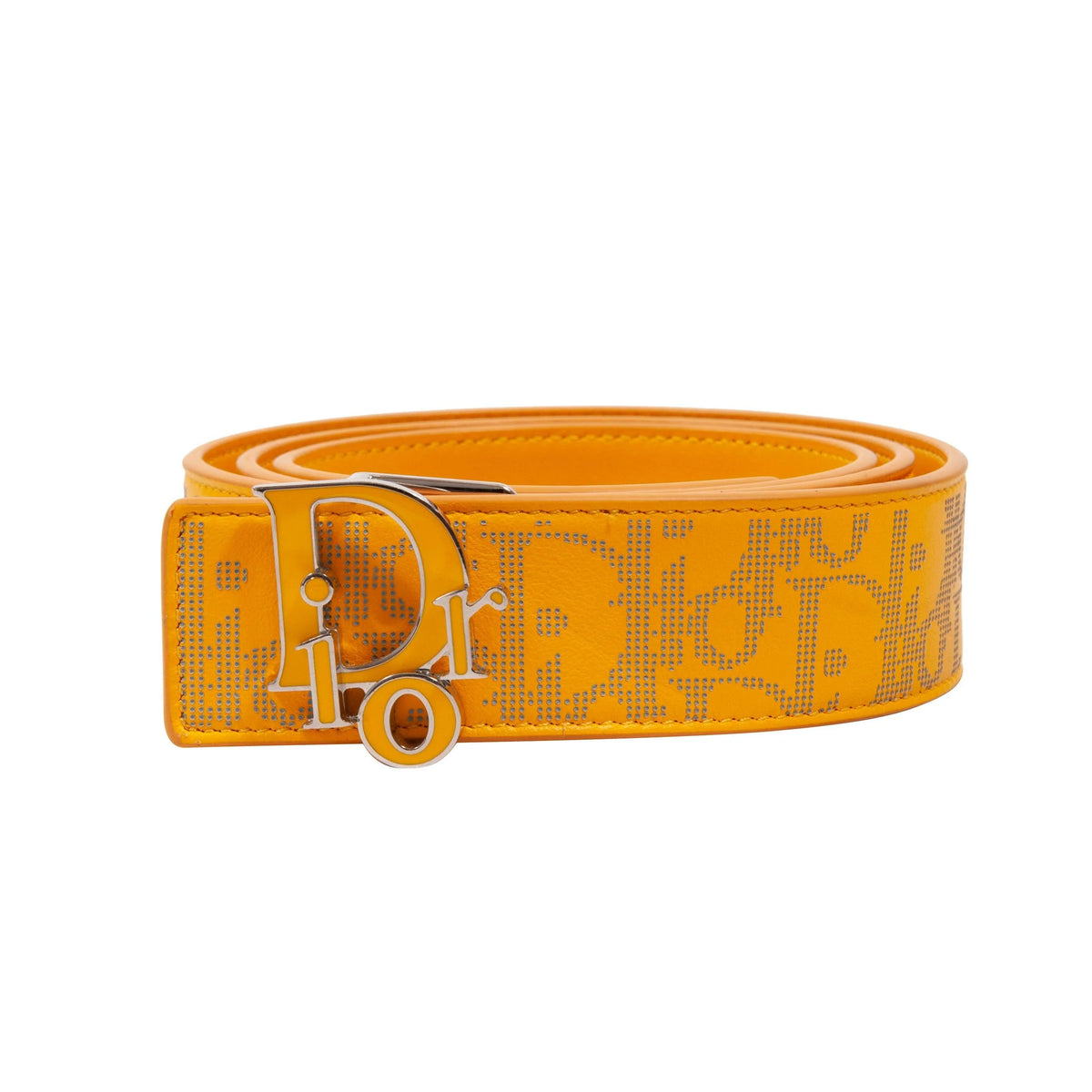 WORLD TOUR REVERSIBLE YELLOW DIOR CALFSKIN LEATHER BELT (Preowned)
