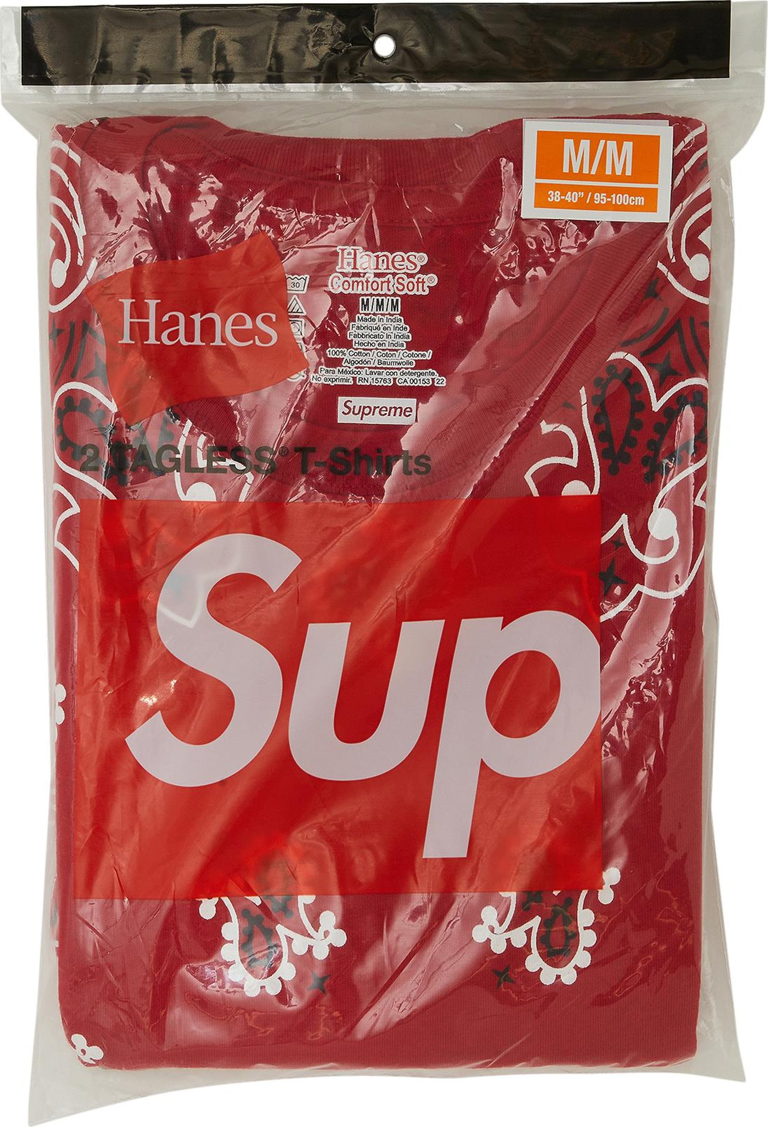 Supreme Hanes Bandana Tagless Tees (2 Pack) Red