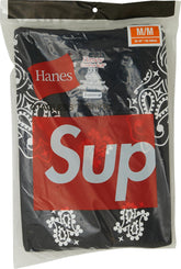 Supreme Hanes Bandana Tagless Tees (2 Pack) Black