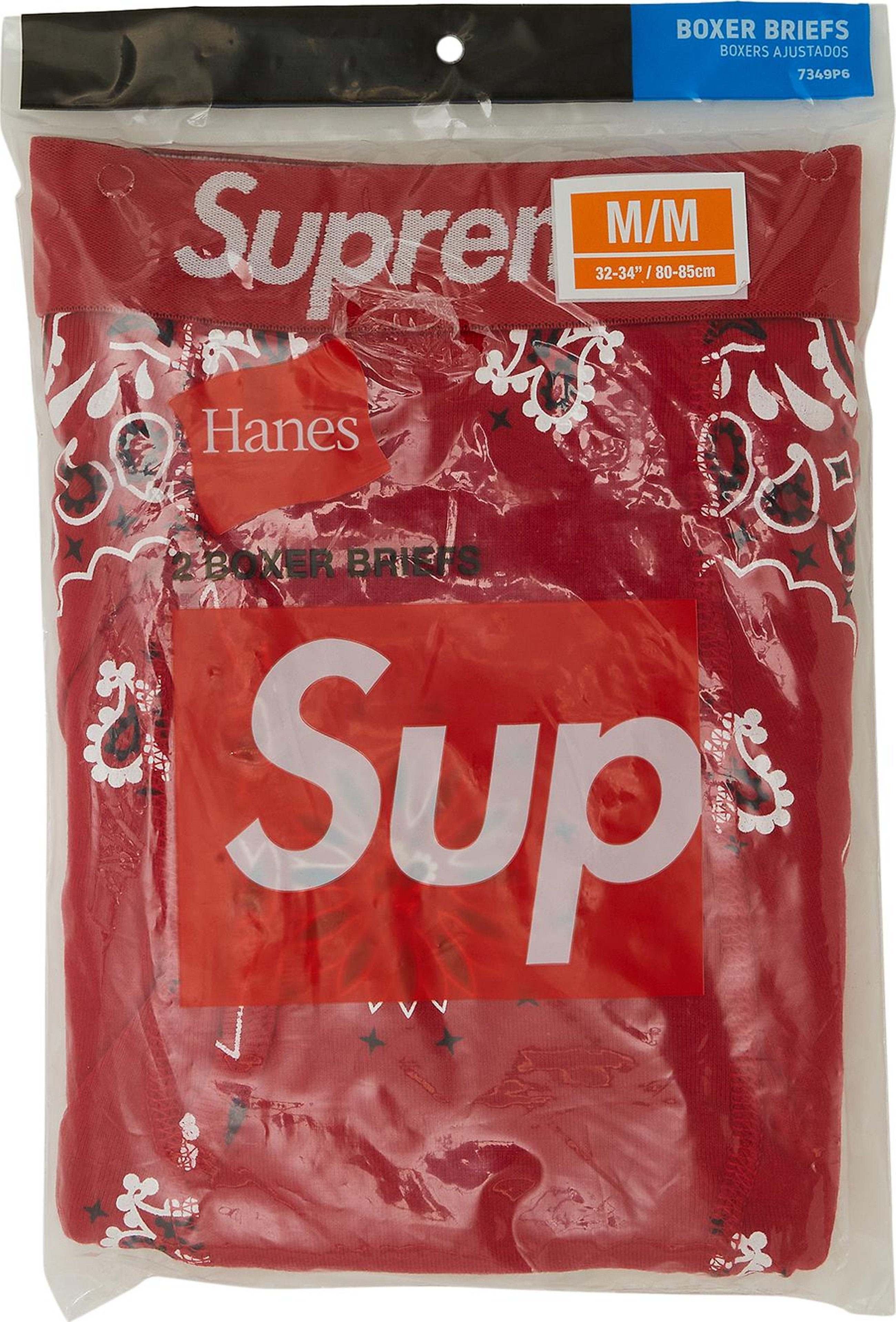 Supreme Hanes Bandana Boxer Briefs (2 Pack) Red