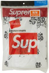 Supreme Hanes Bandana Boxer Briefs (2 Pack) White