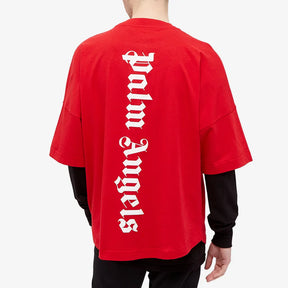 Palm Angels Mock Vertical Logo T-Shirt Red/White
