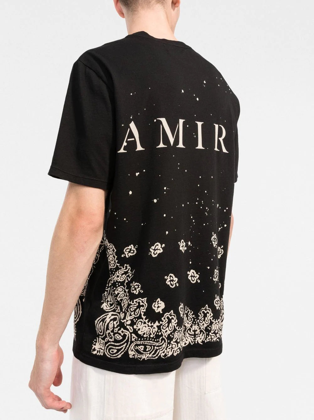 AMIRI BANDANA BLEACH PAINT SPLATTER-PRINT TEE (PREOWNED)