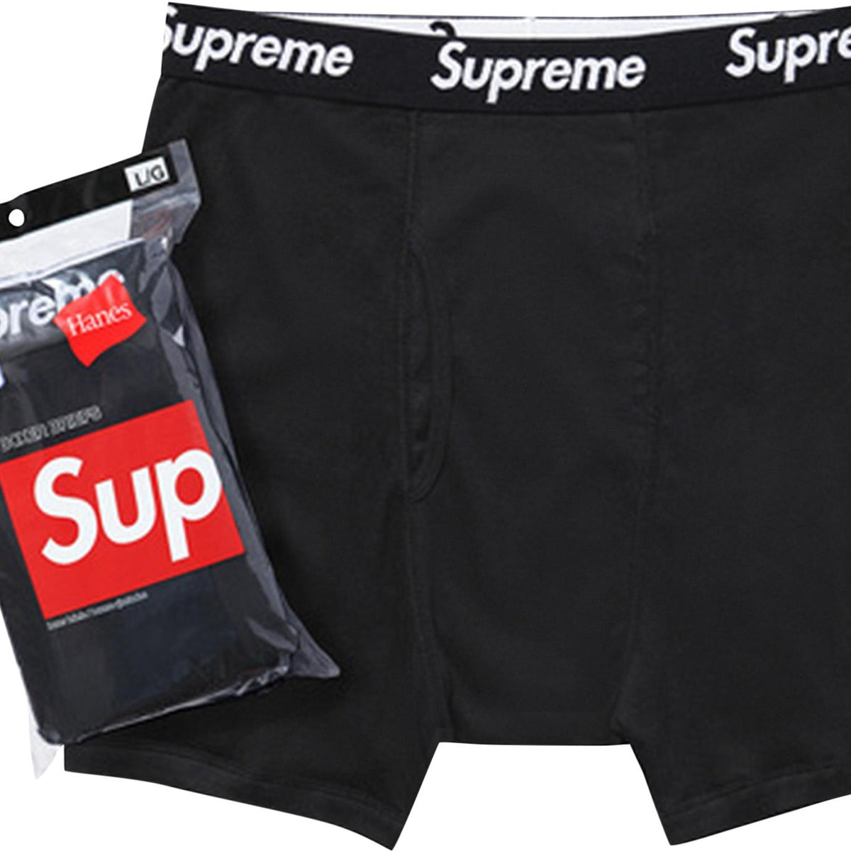 Supreme Hanes Boxer (4 Pack) Briefs Black