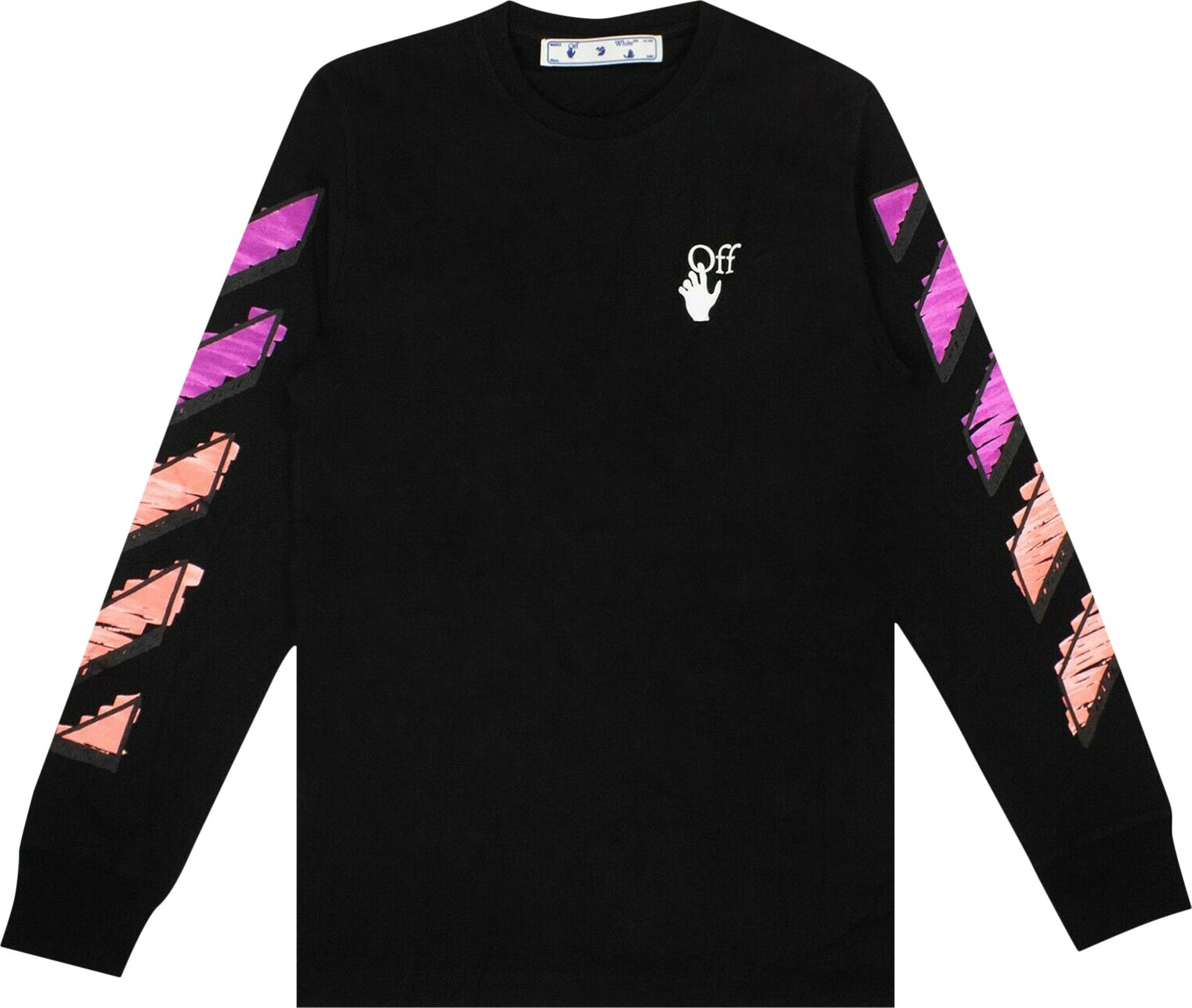 Off-White Marker Long-Sleeve Tee 'Black/Fuchsia'