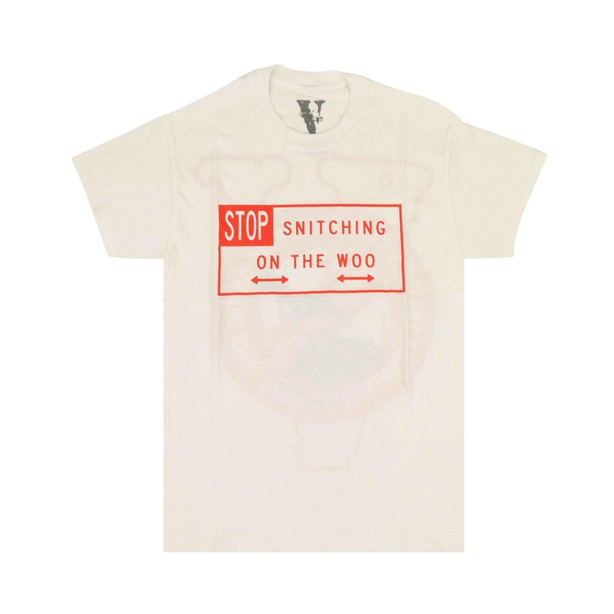 Pop Smoke x Vlone Stop Snitching T-shirt White/Red