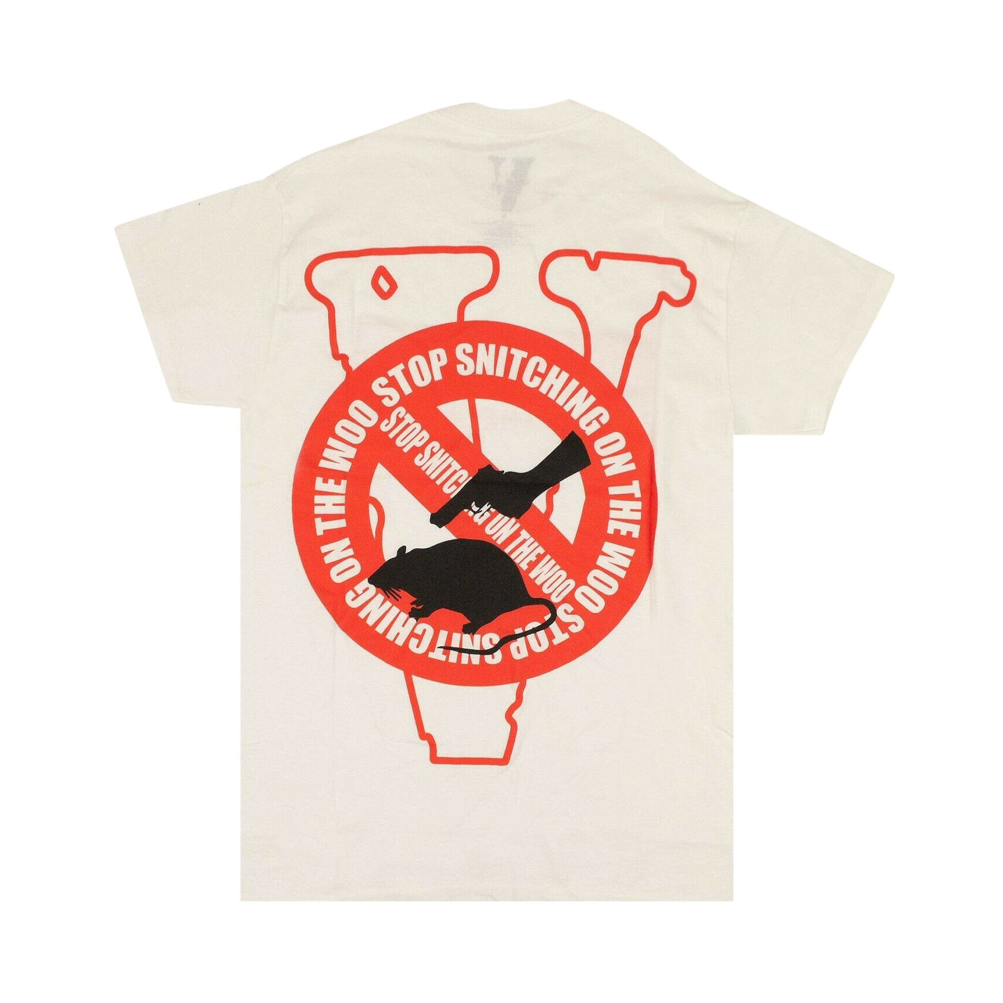 Pop Smoke x Vlone Stop Snitching T-shirt White/Red