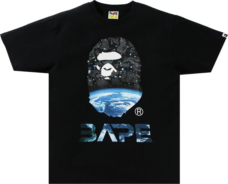 BAPE Space Camo Ape Head Tee Black