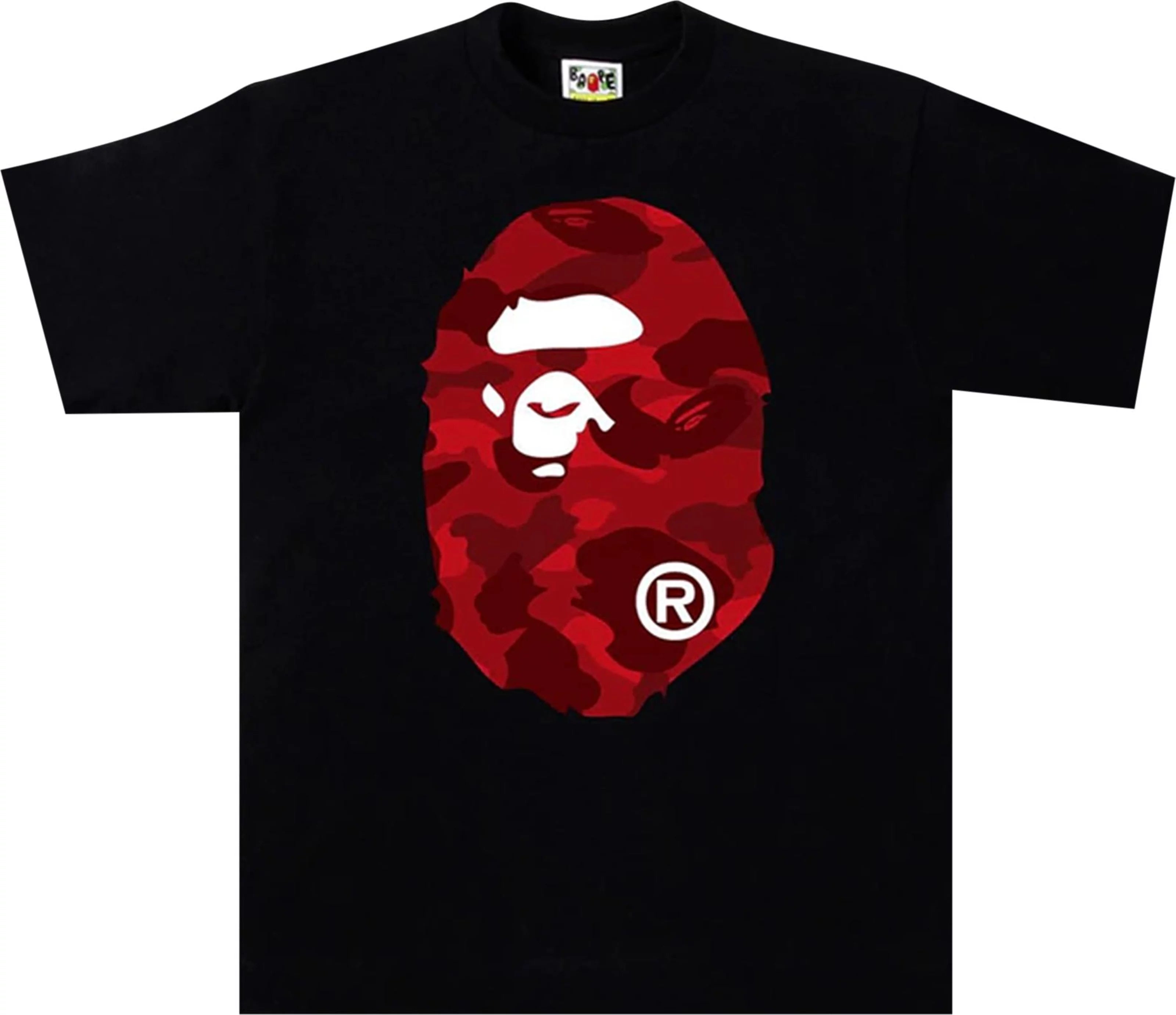 BAPE Color Camo Big Ape Head Tee Red  (FW22)