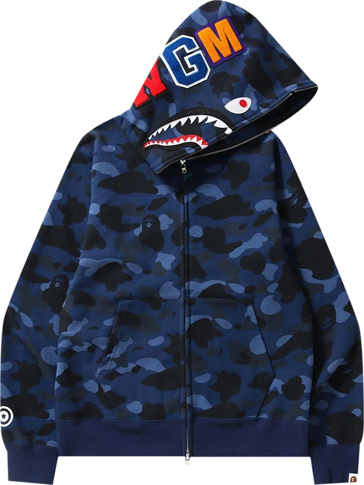 BAPE Color Camo Shark Full Zip Hoodie 'Navy'